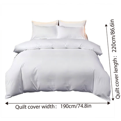 Hotel Quality White Duvet Cover Soft Fabric Bedding Set