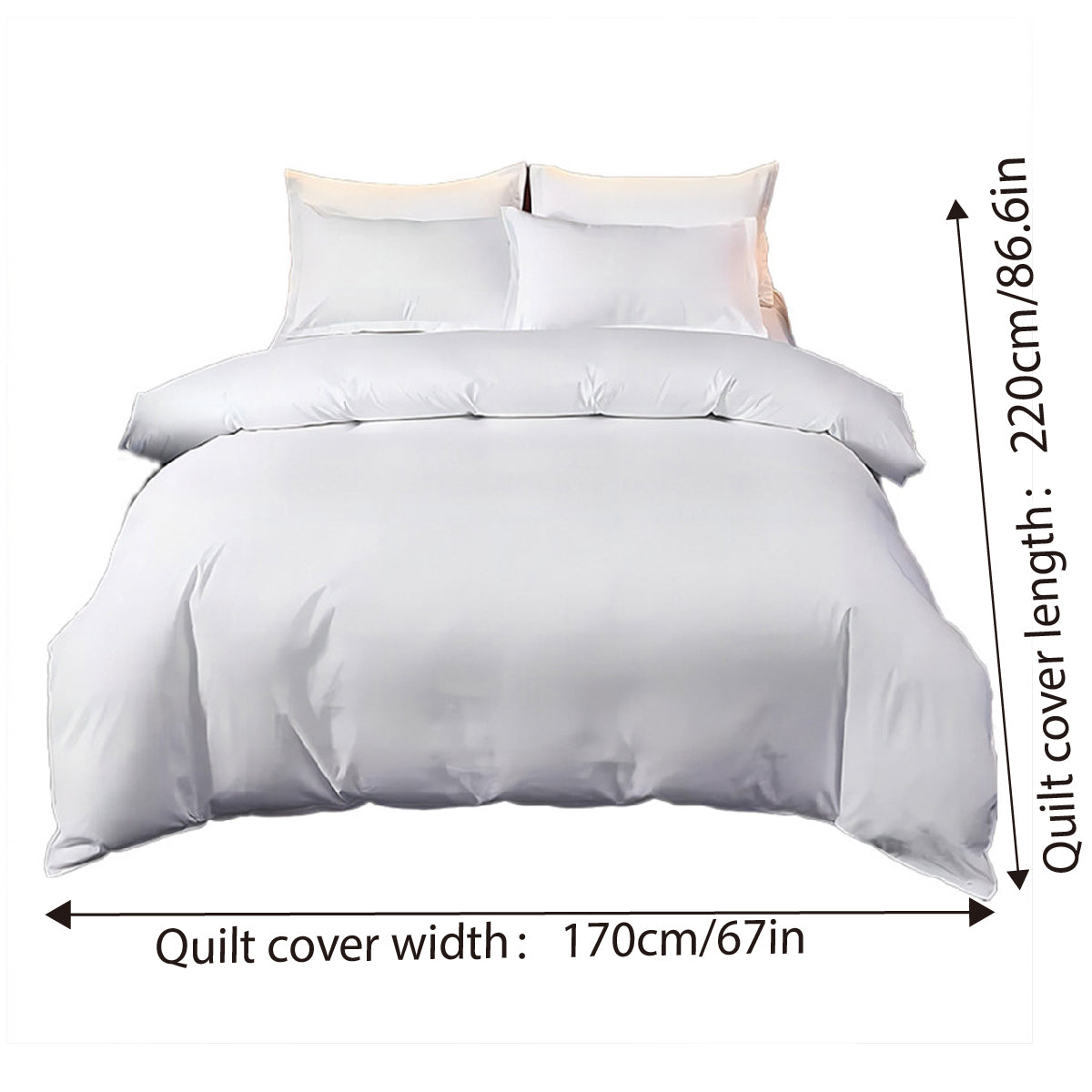 Hotel Quality White Duvet Cover Soft Fabric Bedding Set