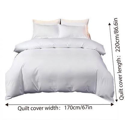 Hotel Quality White Duvet Cover Soft Fabric Bedding Set