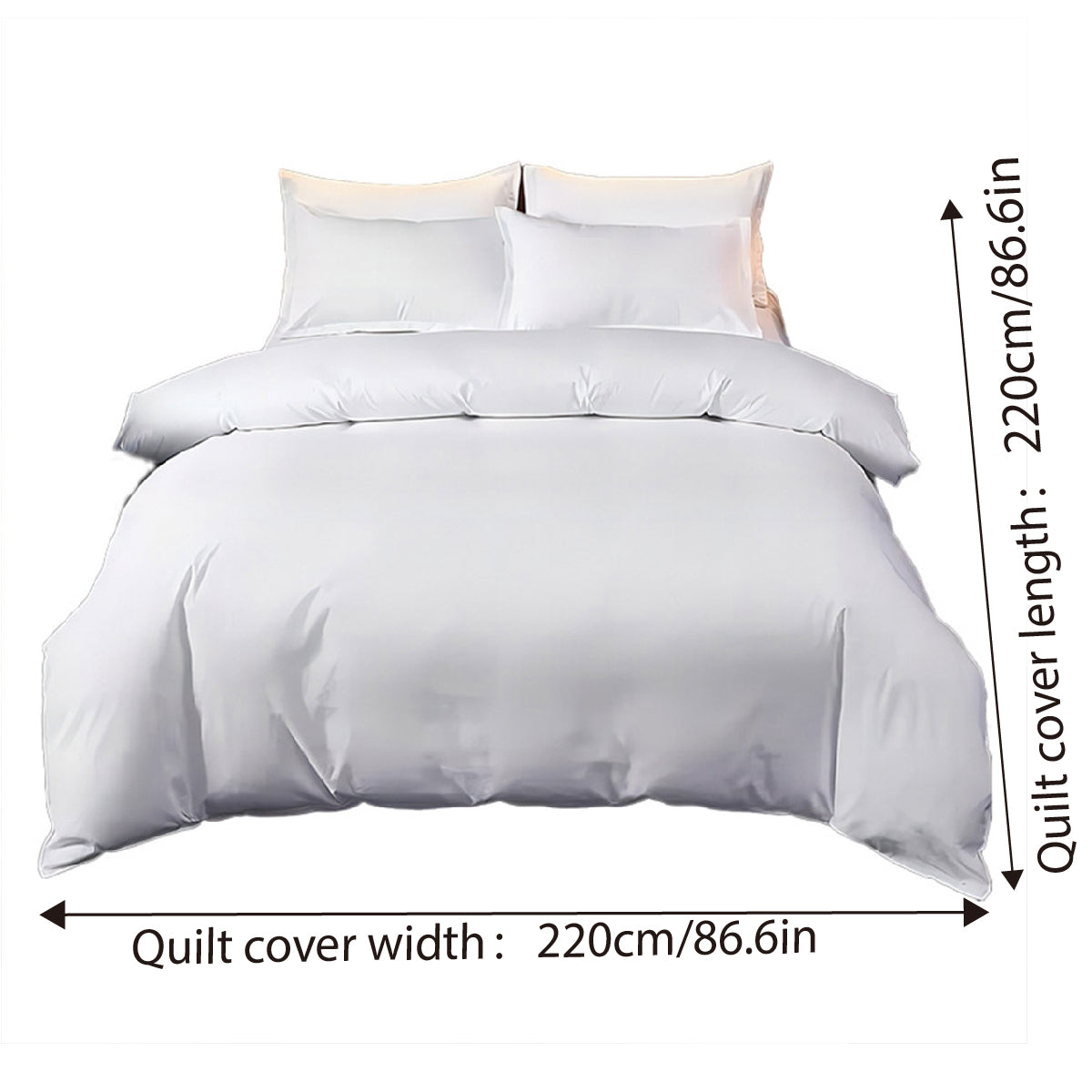 Hotel Quality White Duvet Cover Soft Fabric Bedding Set