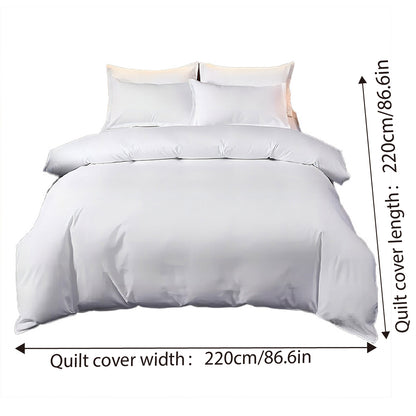 Hotel Quality White Duvet Cover Soft Fabric Bedding Set