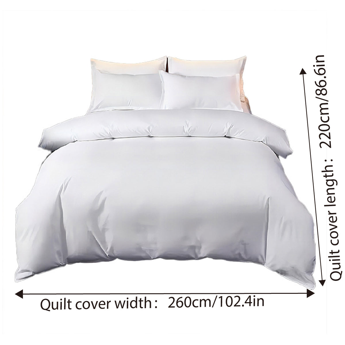 Hotel Quality White Duvet Cover Soft Fabric Bedding Set