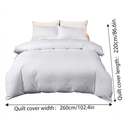Hotel Quality White Duvet Cover Soft Fabric Bedding Set
