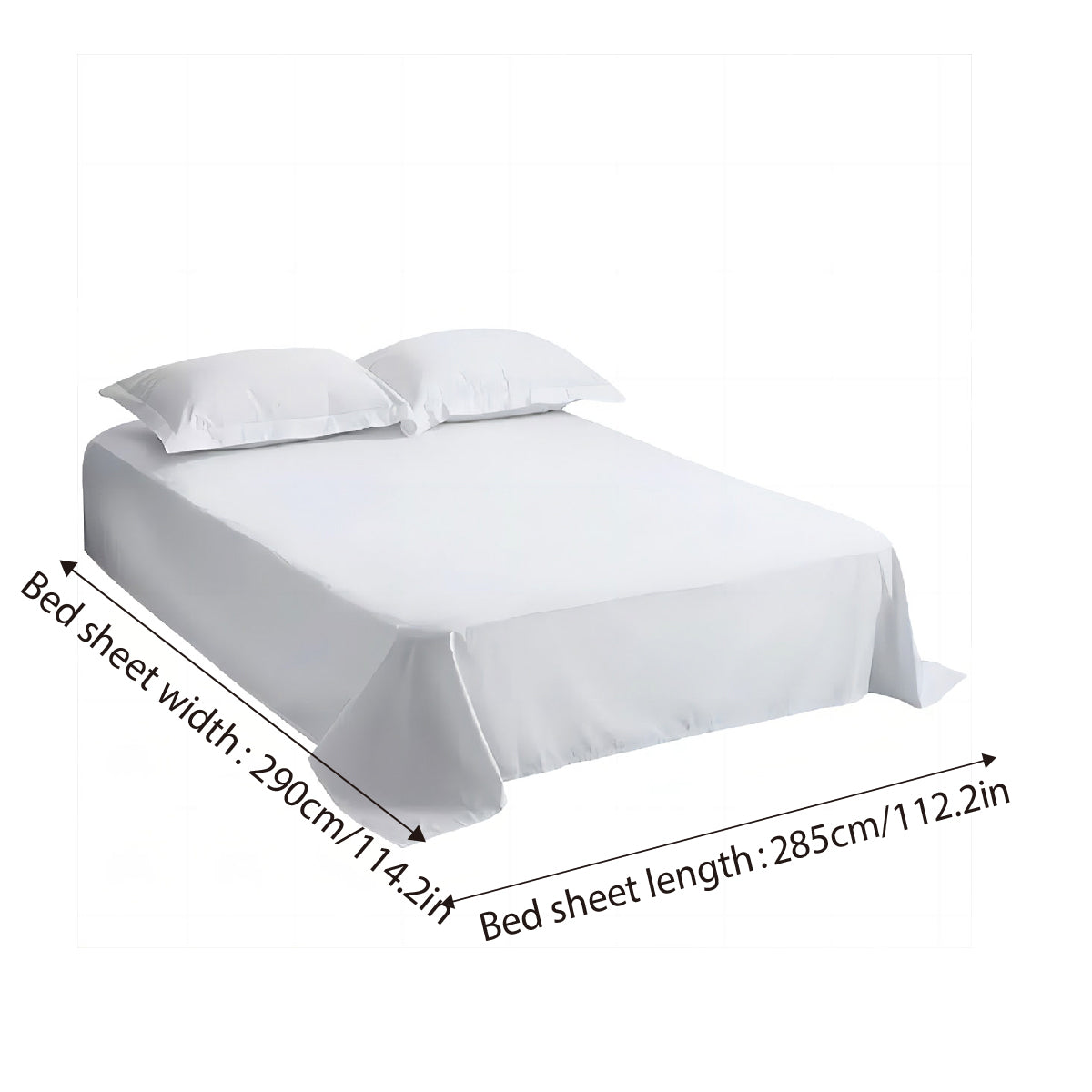 White Cotton Bed Sheet Hotel Quality Satin Weave