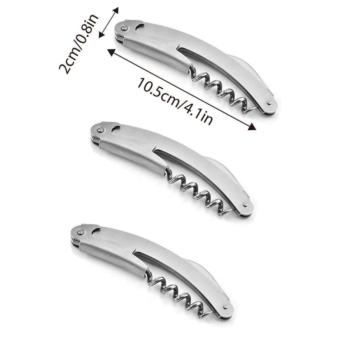 3pcs Portable Wine Bottle Opener Beer Bottle Corkscrew Seahorse Knife Bar Tools