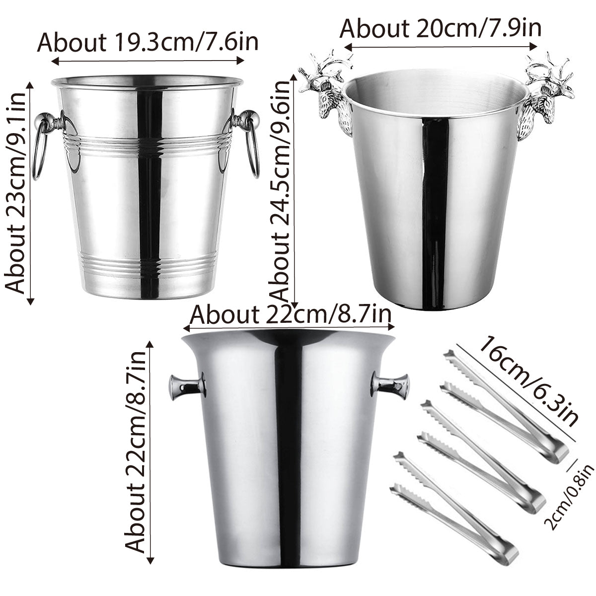 5L Stainless Steel Ice Bucket for Champagne Wine and Bar