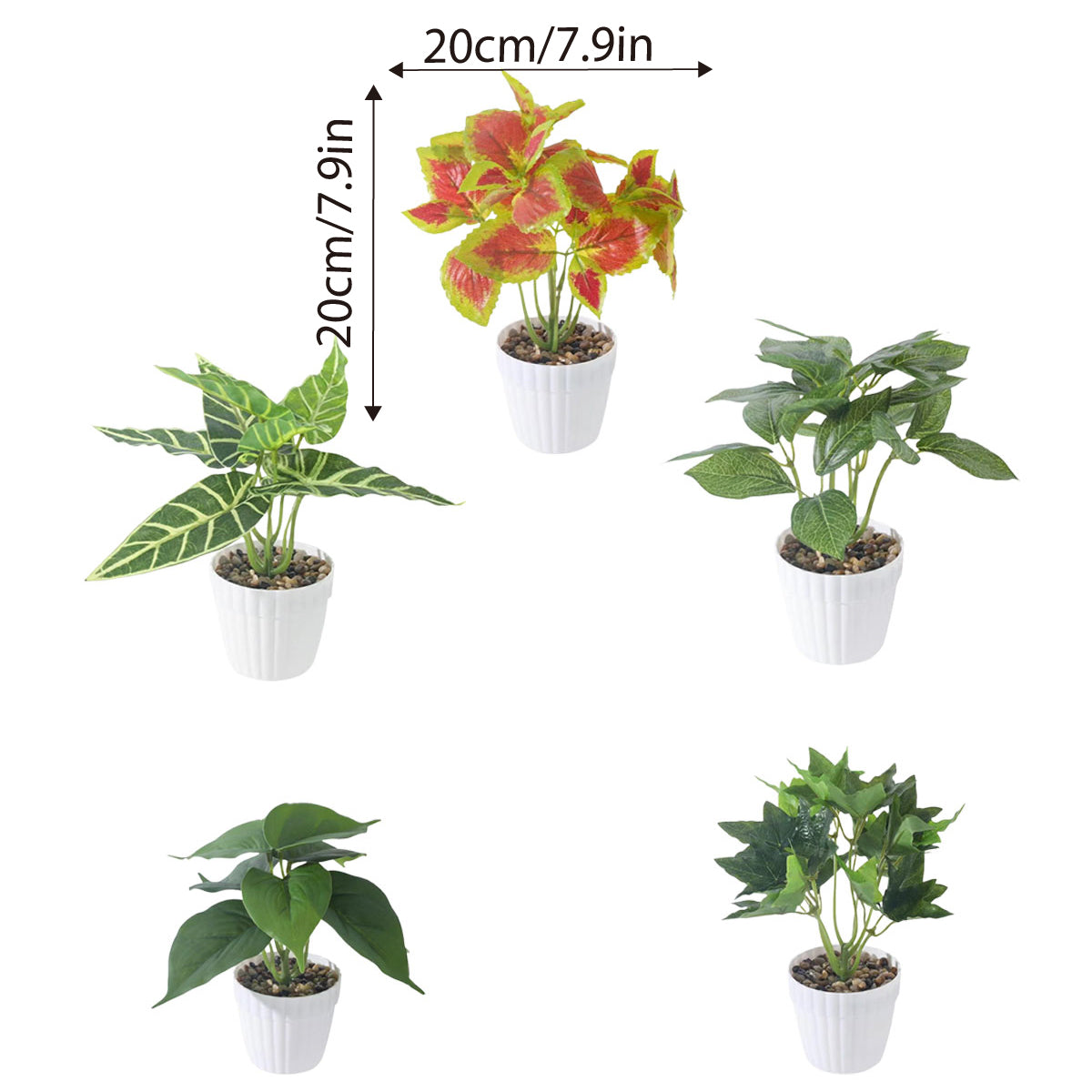Artificial Small Potted Plant Decoration Faux Bonsai Greenery Indoor Home Decor