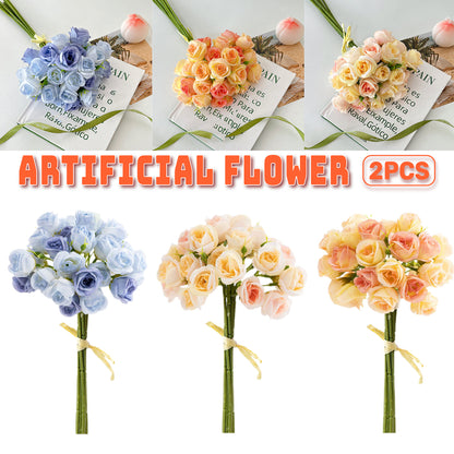 2pcs Artificial Rose Bouquet Valentine's Day Gift Fake Flowers Wedding Decor