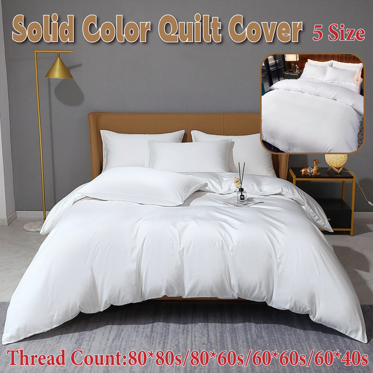 Hotel Quality White Duvet Cover Soft Fabric Bedding Set