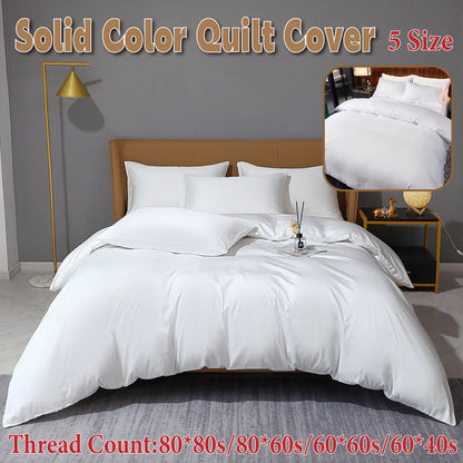 Hotel Quality White Duvet Cover Soft Fabric Bedding Set