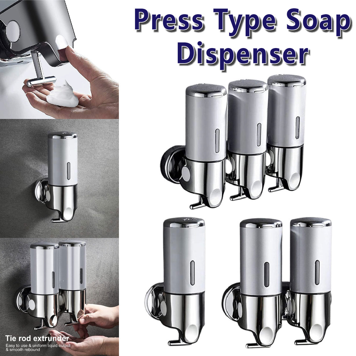 Lever Soap Dispenser Manual Push Shower Gel Hotel Bathroom Use