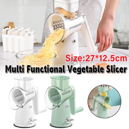 Multifunctional Vegetable Cutter Drum Slicer Kitchen Hand Cranked Grater Tool