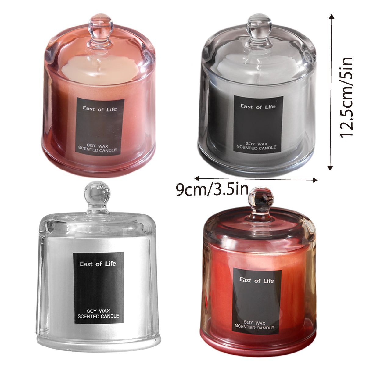 2Pcs Smokeless Glass Aromatherapy Candles Scented Gift Set for Relaxation AU
