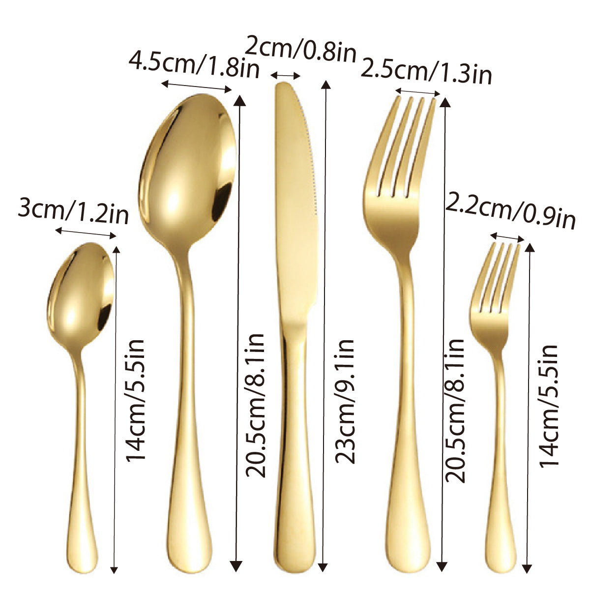 2 Sets Stainless Steel Cutlery 10 Piece Dining Utensils
