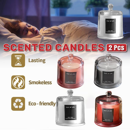 2Pcs Smokeless Glass Aromatherapy Candles Scented Gift Set for Relaxation AU