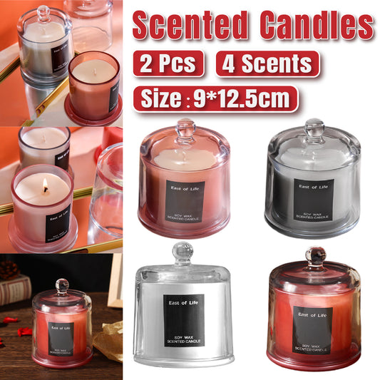 2Pcs Smokeless Glass Aromatherapy Candles Scented Gift Set for Relaxation AU