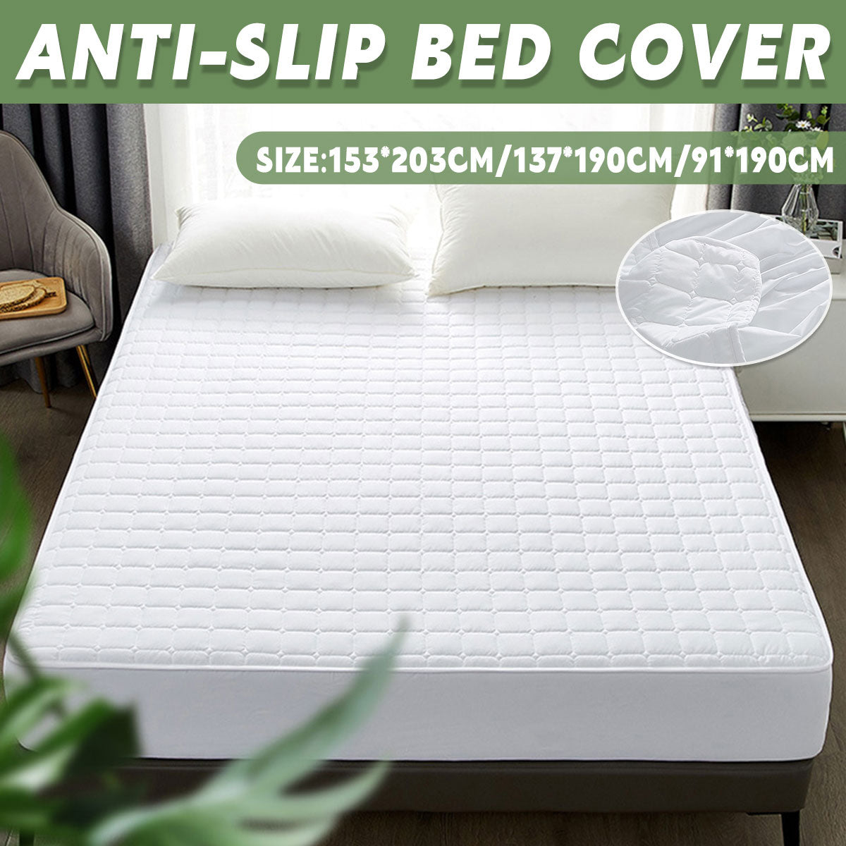 Waterproof Mattress Protector Fitted Bed Top Cover for Hotels