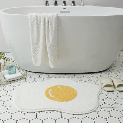 Irregular Fried Egg Shape Floor Mat Soft Imitation Wool Rug