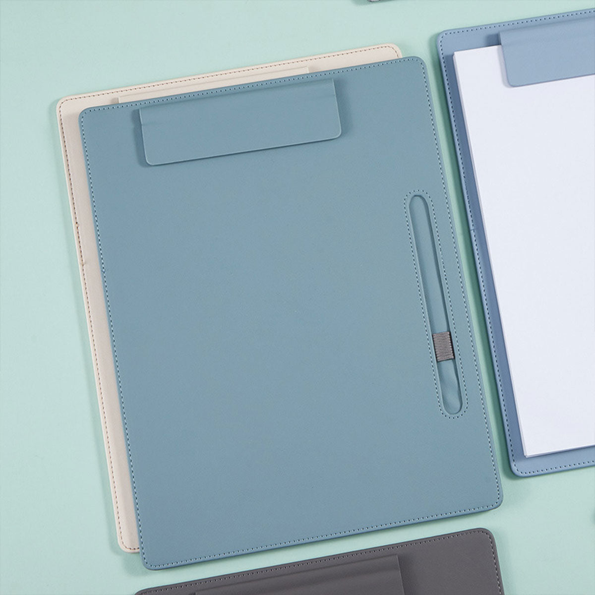 2 Pcs Leather Clipboard Conference File Holder for Hotel Menu