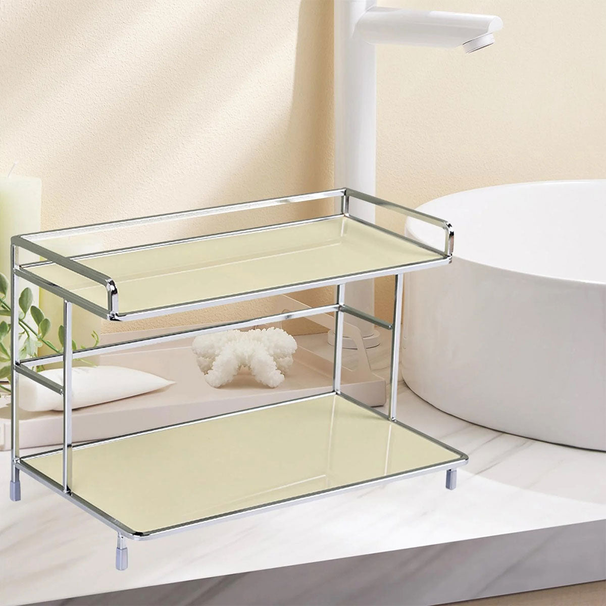 Kitchen Bathroom Desktop Storage Rack Water Cup Holder Cosmetic Iron Shelf  AU