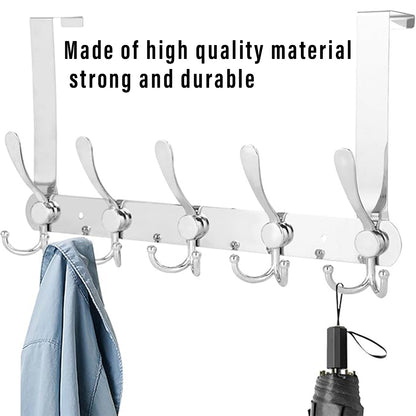 5 Hooks Stainless Steel Door Hook Coat Storage Organizer