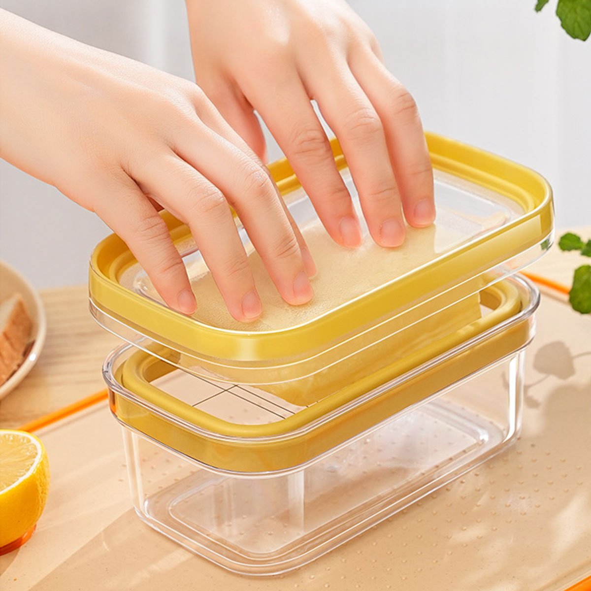 Butter Cutter Box with Lid Cheese Slicer and Storage Dish