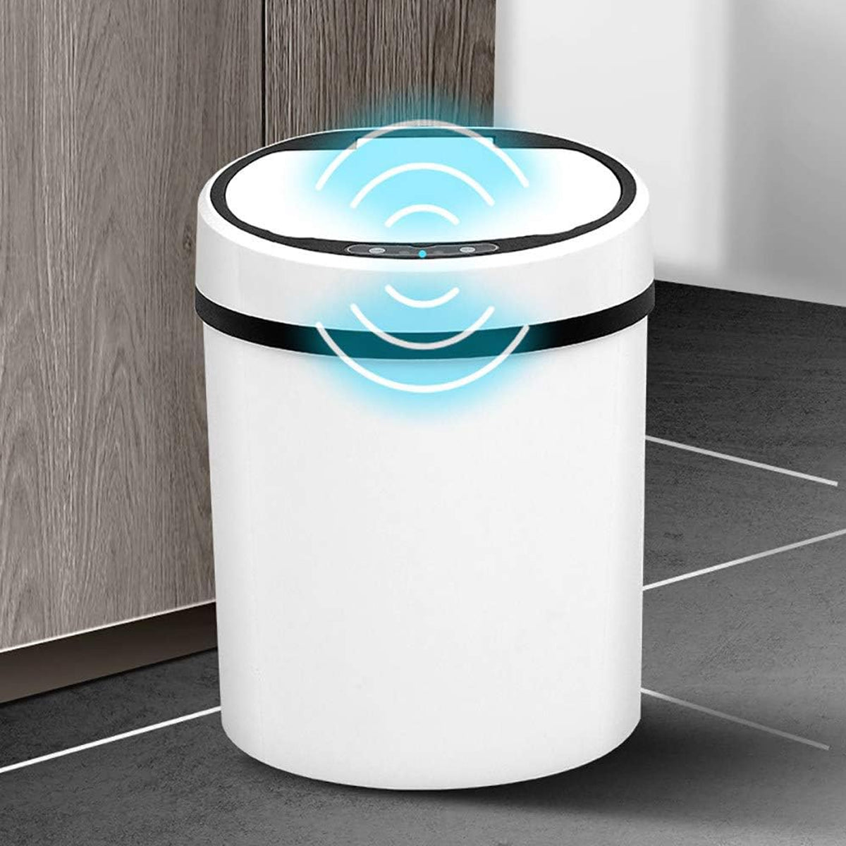 Sensor Trash Bin 12L Automatic Motion Rubbish Can White for Kitchen Home Use