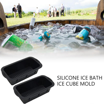 2PCS Reusable Silicone Ice Blocks Large Cube Tray for Drinks and Cocktails AU