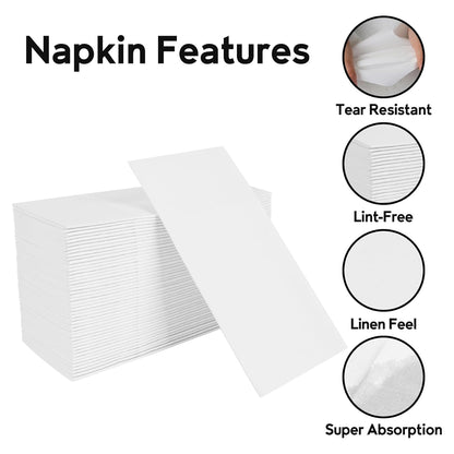 50/100PCS Disposable White Napkin Set Knife Fork Holder for Party Banquet Table