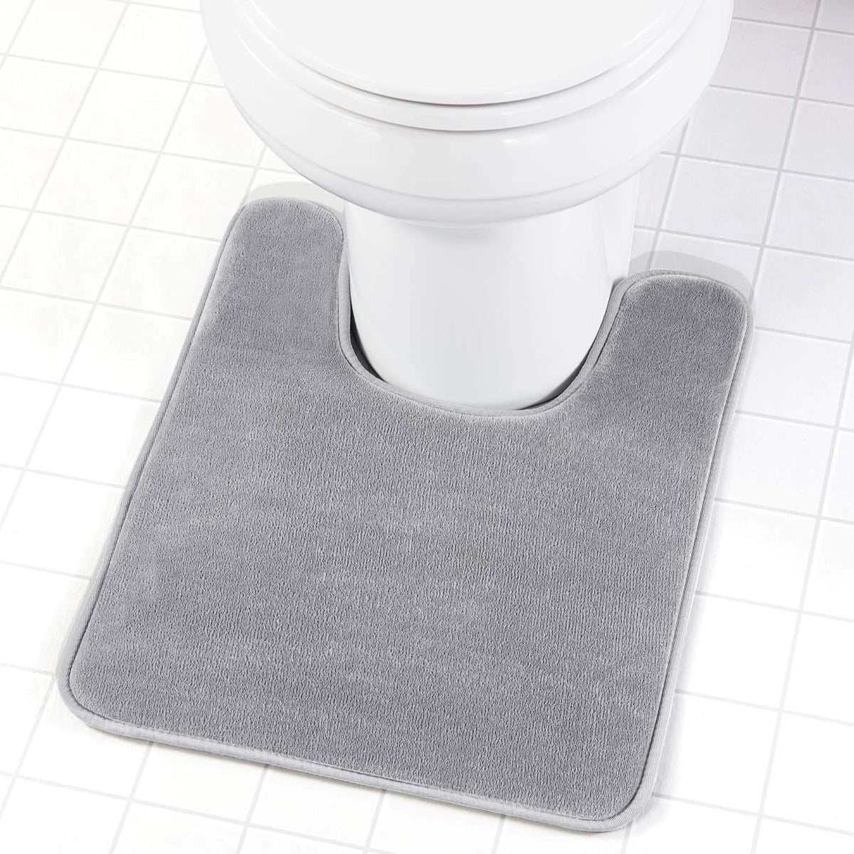 Memory Foam Water Absorbent Floor Mat Silver Grey Non-Slip
