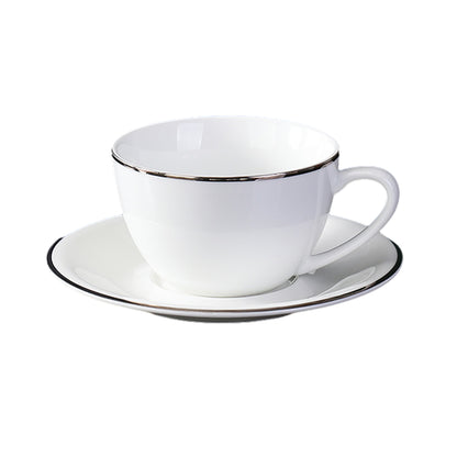 6 Piece Ceramic Coffee Cup and Saucer Set Apricot Tea