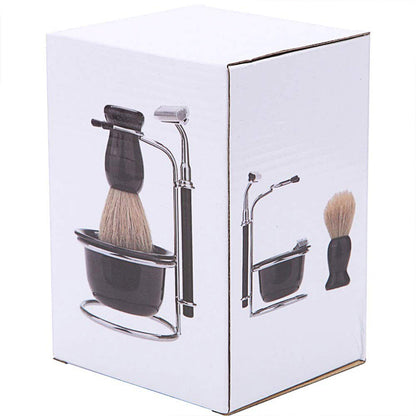 5 Piece Shaving Kit Set with Safety Razor Brush Stand Bowl