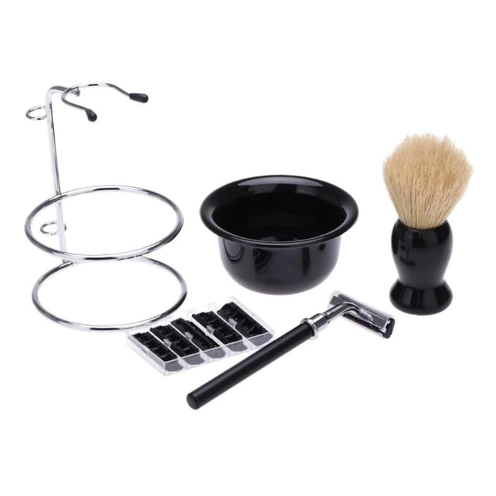 5 Piece Shaving Kit Set with Safety Razor Brush