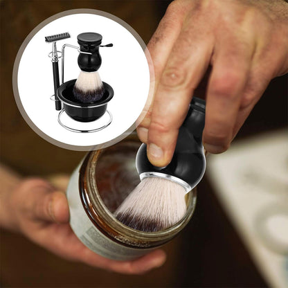 5 Piece Shaving Kit Set with Safety Razor Brush Stand Bowl