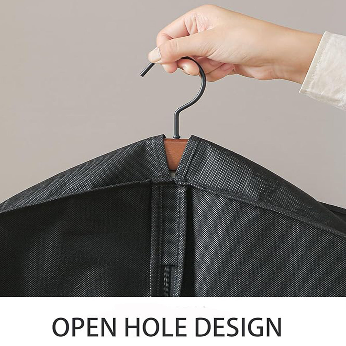 2pcs Hanging Closet Garment Dust Cover Storage Bag Clothes Protector Organizer