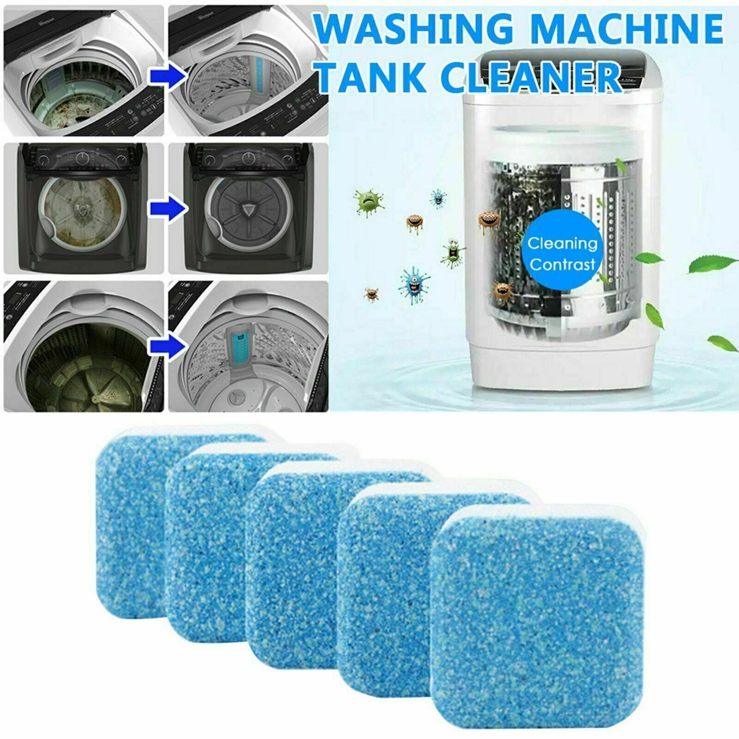 Washing Machine Tub Effervescent Cleaner Tablets Deodorant Set