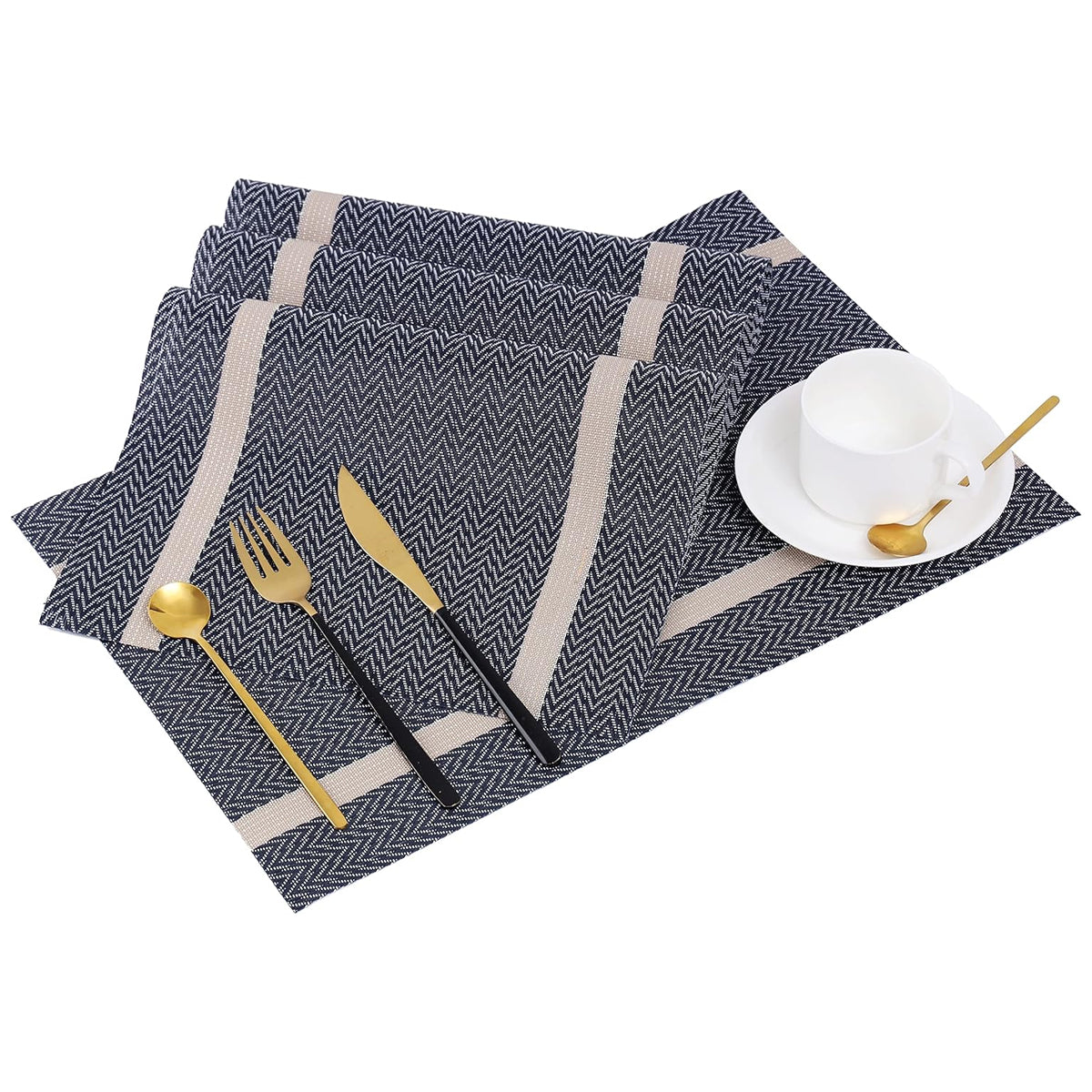 4X Anti-Skid Woven Placemat Waterproof Oil-proof Placemat Heat Resistant PVC Mat