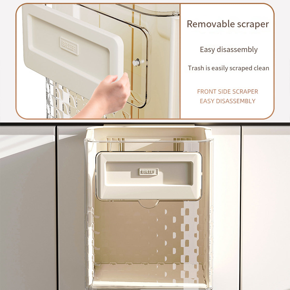 Wall Mounted Folding Wastebasket Space Saving for Kitchen Bathroom Household Use