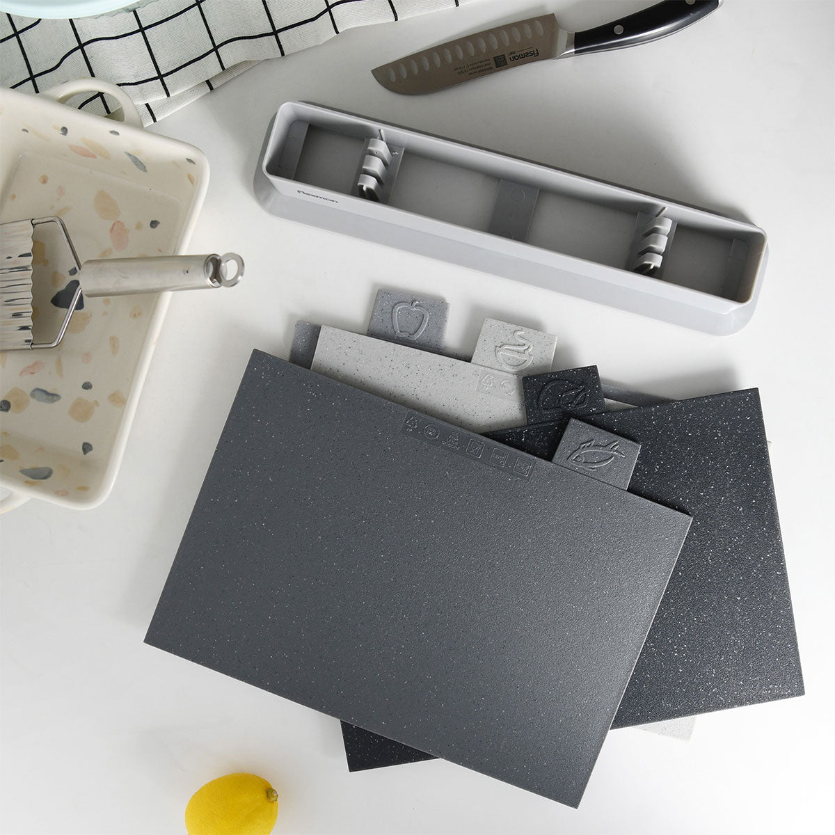 4pcs Cutting Board Set Non Slip Kitchen Chopping Boards Food Prep Kitchen Tools