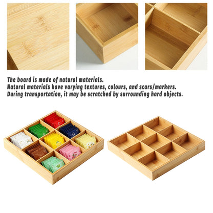 Bamboo 9 Grid Serving Tray Divided Food Platter for Hotel