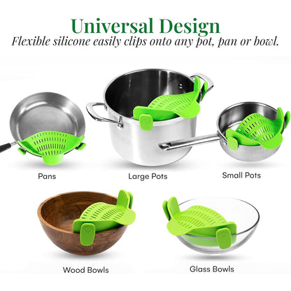 Water Filter Clip 2pcs Wide Mouth Strainer Drain Holder for Pot Vegetable Fruit