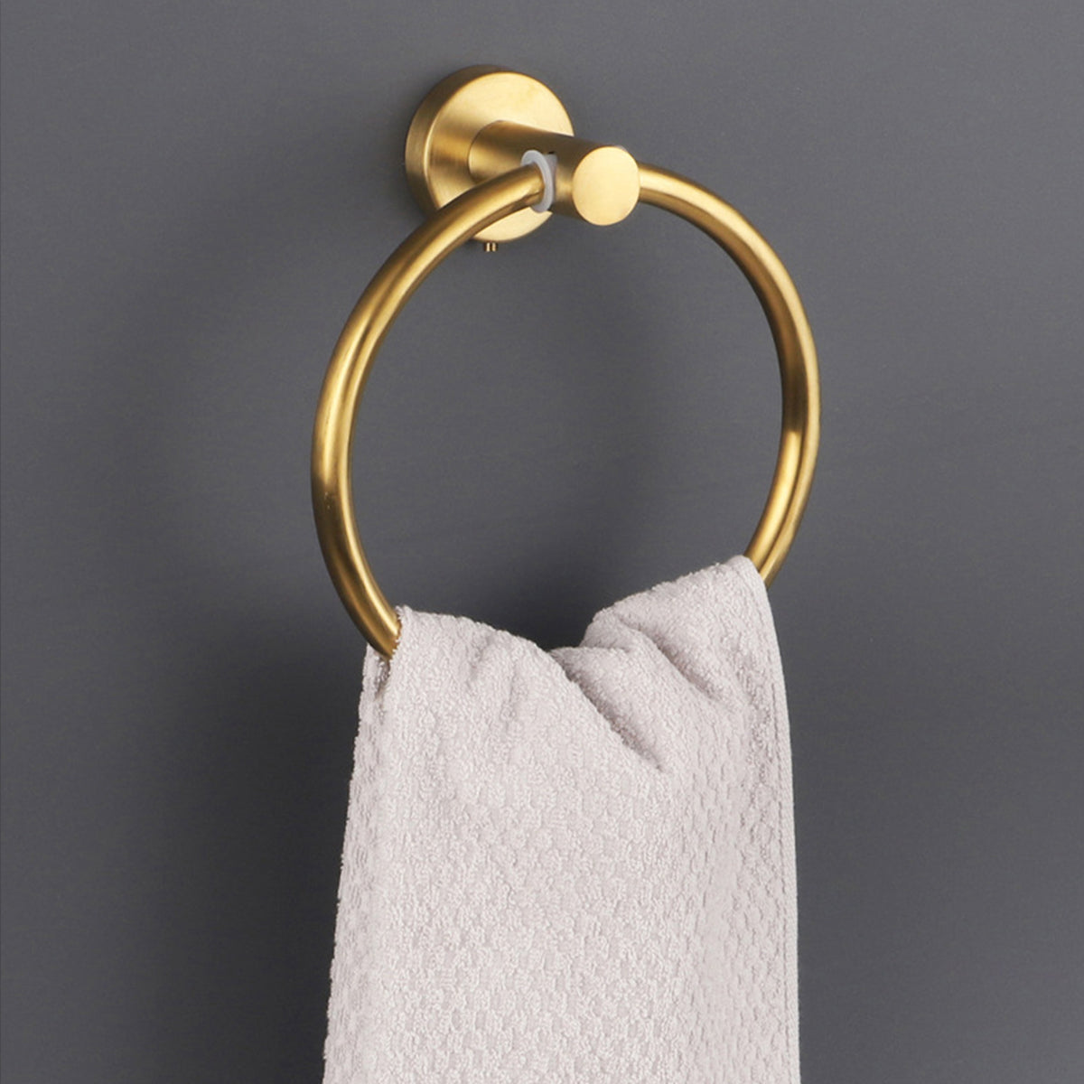 Bathroom Towel Rack Wall Mounted Towel Ring Black Toilet Paper Holder Shelf AU