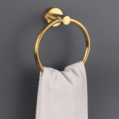 Bathroom Towel Rack Wall Mounted Towel Ring Black Toilet Paper Holder Shelf AU