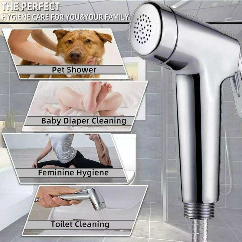 Handheld Shower Head Set with Hose and Bracket – Product View 12