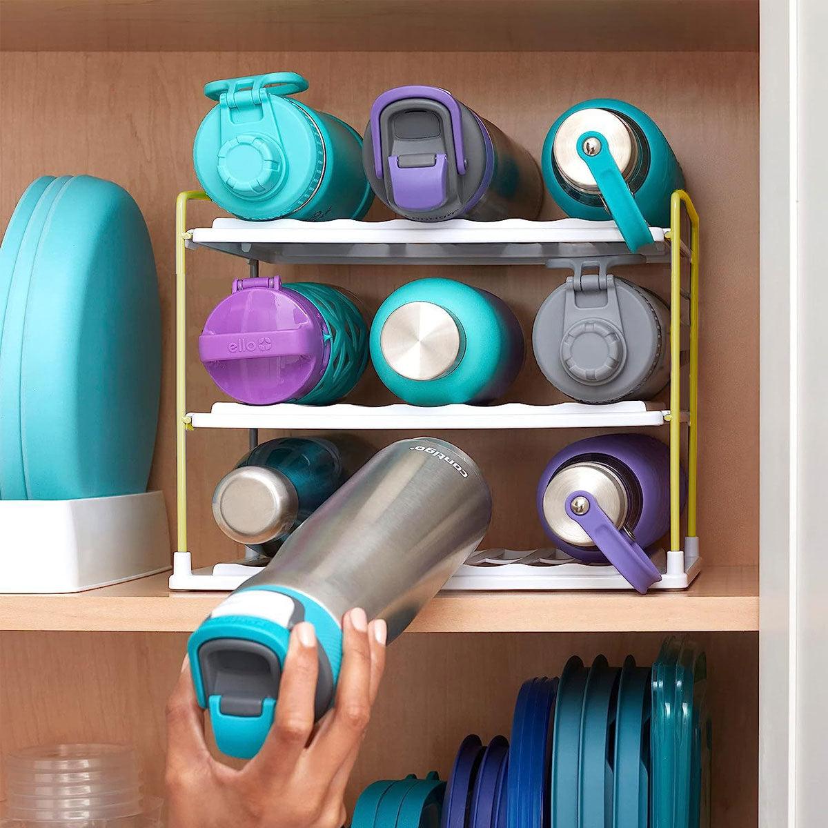 3 Tier Cup and Bottle Storage Rack with Dividers – Product View 6