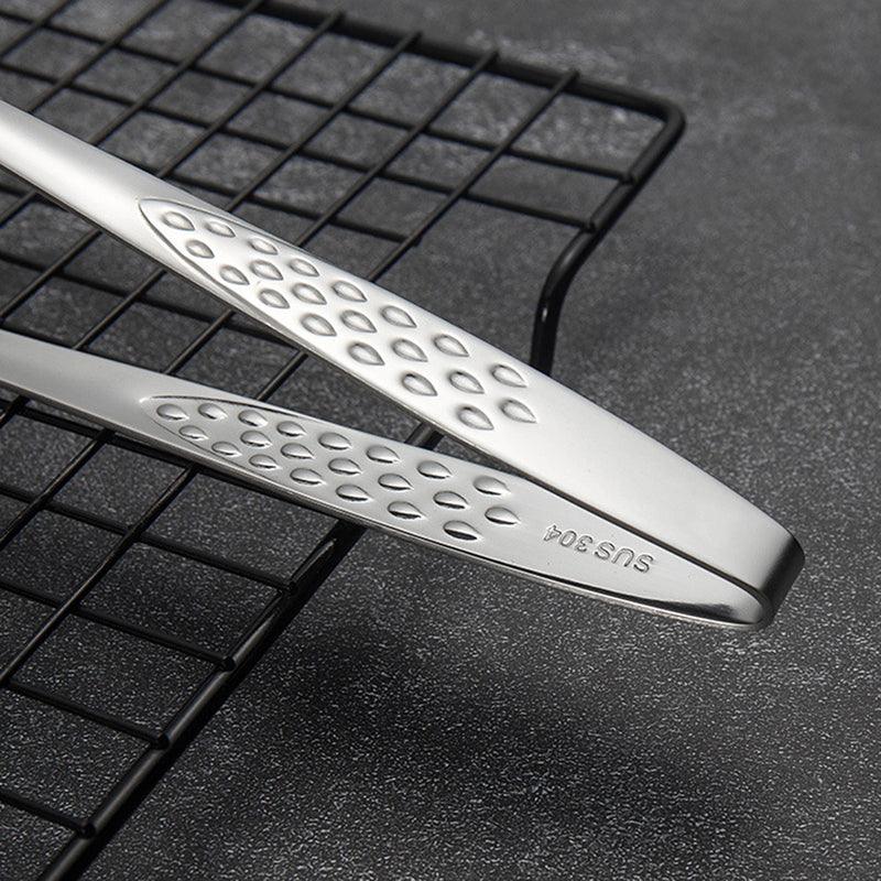 24/28cm Stainless Steel Straight Grill Tongs for Kitchen BBQ Buffet