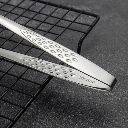 24/28cm Stainless Steel Straight Grill Tongs for Kitchen BBQ Buffet
