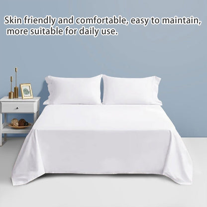 White Cotton Bed Sheet Hotel Quality Satin Weave