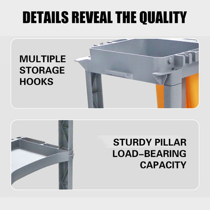 Multi-Functional Cleaning Trolley Cart with Hanging Bag