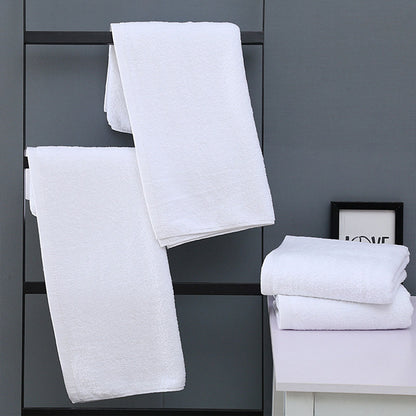 6pcs Absorbent White Cotton Bath Towels for Hotel & Home Use